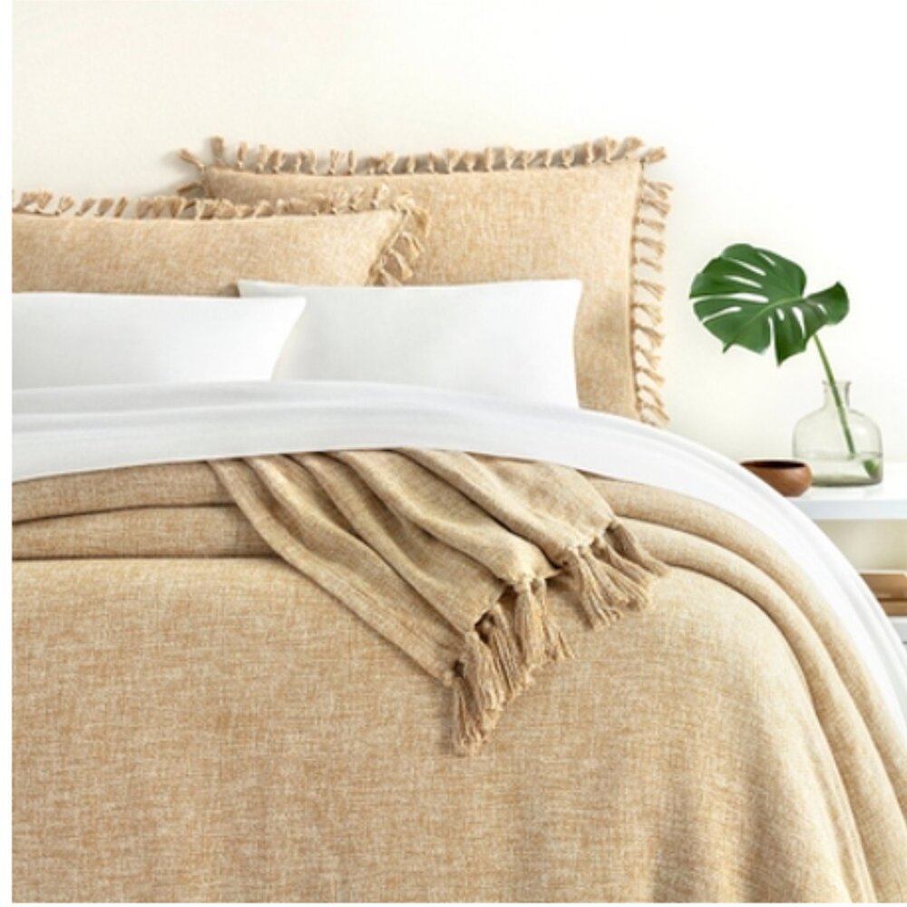 Annie Selke for Pine Cone Hill Isla Vista Camel Coverlet and Two Shams - NEW